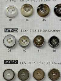 MYP42S زر بوليستر فضي بنمط قرن الجاموس بأربعة ثقوب[Buttons] DAIYA BUTTON صور إضافية