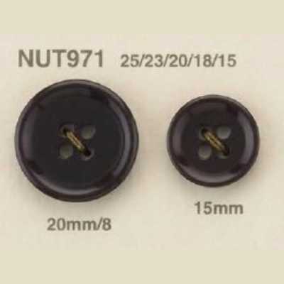 NUT-971 زر 4 فتحات من مادة الجوز الطبيعية