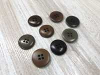 NUT-910 زر من مادة طبيعية، جوز، بأربعة ثقوب[Buttons] IRIS صور إضافية