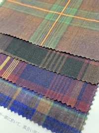 26089 لاون قطن عضوي مصبوغ بالخيوط خفيف بنقشة مربعات داكنة بتشطيب مغسول[Textile / Fabric] SUNWELL صور إضافية