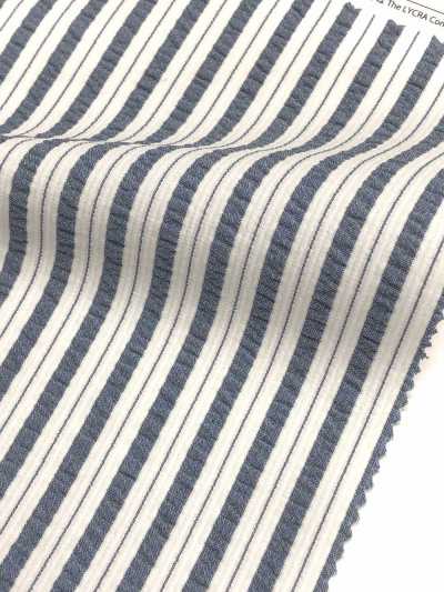 KKF8586-W-1 سييرسَكر مطاطي مخطط عريض العرض[نسيج / قماش] Uni Textile (Komon Kobo) صور إضافية