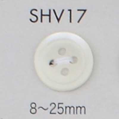 SHV17 زر صدفي بحافة وأربع ثقوب