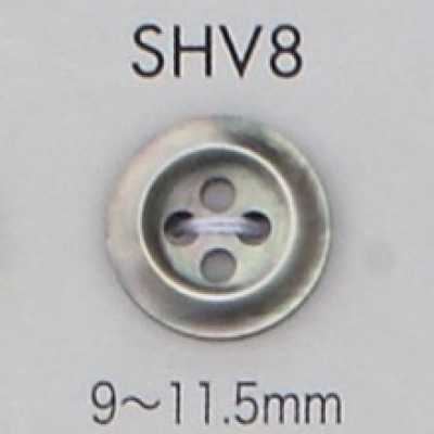 SHV8 زر صدفي ذو 4 ثقوب بحافة