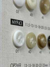 MYP43 زر من راتنج البوليستر بحافة، 4 ثقوب[أزرار] DAIYA BUTTON صور إضافية