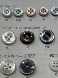 ES115 DAIYA BUTTONS زر بوليستر بتأثير الصدف على شكل طبق ذو 4 ثقوب[أزرار] DAIYA BUTTON صور إضافية