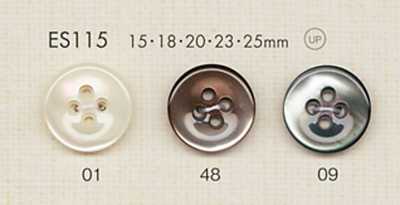 ES115 DAIYA BUTTONS زر بوليستر بتأثير الصدف على شكل طبق ذو 4 ثقوب