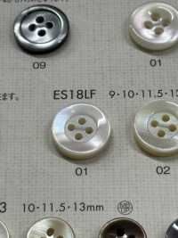 ES18LF DAIYA BUTTONS زر بوليستر بمظهر الصدف بأربع فتحات[أزرار] DAIYA BUTTON صور إضافية