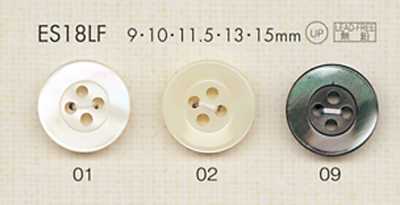 ES18LF DAIYA BUTTONS زر بوليستر بمظهر الصدف بأربع فتحات
