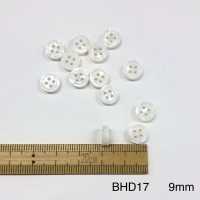BHD17 DAIYA BUTTONS زر بوليستر بمظهر الصدف، مقاوم للصدمات، بحافة، بأربعة ثقوب RIVER[أزرار] DAIYA BUTTON صور إضافية