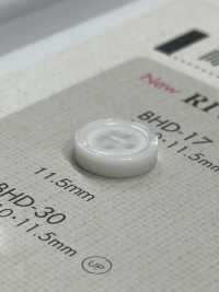 BHD17 DAIYA BUTTONS زر بوليستر بمظهر الصدف، مقاوم للصدمات، بحافة، بأربعة ثقوب RIVER[أزرار] DAIYA BUTTON صور إضافية