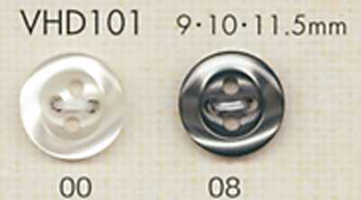 VHD101 DAIYA BUTTONS، سلسلة HYPER DURABLE المقاومة للصدمات، ذات حافة، زر بوليستر رباعي الثقوب بمظهر الصدف