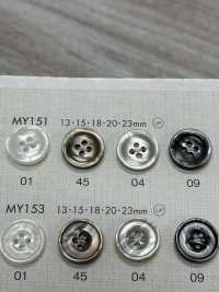 MY151 DAIYA BUTTONS زر بوليستر بمظهر الصدف بأربع فتحات وحافة[Buttons] DAIYA BUTTON صور إضافية
