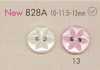 828A DAIYA BUTTONS زر بوليستر بنقشة زهور بفتحتين