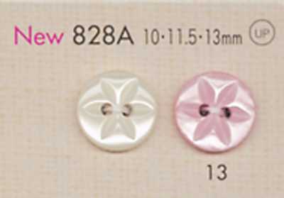 828A DAIYA BUTTONS زر بوليستر بنقشة زهور بفتحتين