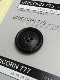 UNICORN779 [نمط قرن الجاموس] زر بأربع فتحات، بحافة، مطفي[أزرار] NITTO Button صور إضافية