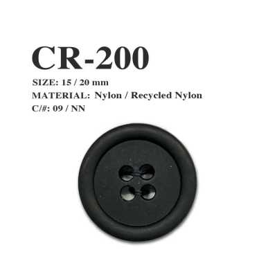CR-200 زر من النايلون المعاد تدويره بنمط شبكة الصيد بأربعة ثقوب