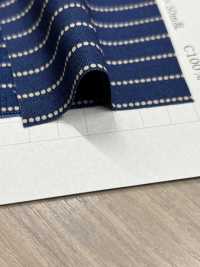 PMM2280-dotstripe شامبراي بطباعة التفريغ بنقشة نقاط وخطوط 5 أونصات[Textile / Fabric] Yoshiwa Textile صور إضافية