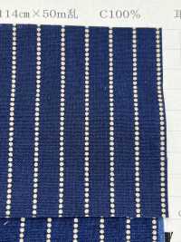 PMM2280-dotstripe شامبراي بطباعة التفريغ بنقشة نقاط وخطوط 5 أونصات[Textile / Fabric] Yoshiwa Textile صور إضافية