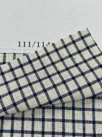 L1334 قطن وكتان بتصميم مربعات إنديغو 5 أونصات[نسيج / قماش] Yoshiwa Textile صور إضافية