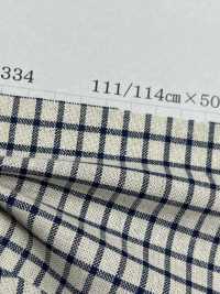 L1334 قطن وكتان بتصميم مربعات إنديغو 5 أونصات[نسيج / قماش] Yoshiwa Textile صور إضافية