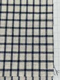 L1334 قطن وكتان بتصميم مربعات إنديغو 5 أونصات[نسيج / قماش] Yoshiwa Textile صور إضافية
