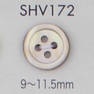 SHV172 زر صدفي بأربع ثقوب بحافة