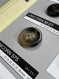 UNICORNM01 [على طراز قرن الجاموس] زر بأربع فتحات مع حافة[أزرار] NITTO Button صور إضافية