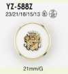 YZ588Z زر بساق نصف حلقة مستطيل من راتنج الإيبوكسي/راتنج ABS