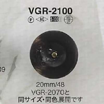 VGR2100 زر بساق بحلقة دائرية ونصف حلقة من النحاس/راتنج البوليستر