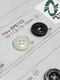 RPB105 صنع في اليابان راتنج PET معاد تدويره زر بأربعة ثقوب[أزرار] DAIYA BUTTON صور إضافية