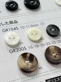 GR104S زر معتمد من GRS مصنوع من 25% من راتنج PET المعاد تدويره، بحافة، ثنائي الثقوب[Buttons] DAIYA BUTTON صور إضافية