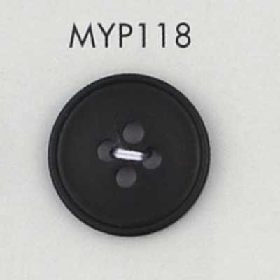 MYP118 زر من راتنج البوليستر بحافة، 4 ثقوب