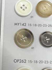 MY142 زر بأربع ثقوب على طراز قرن الجاموس من راتنج بوليستر[أزرار] DAIYA BUTTON صور إضافية