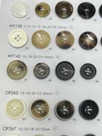 MY144 زر بأربع فتحات على طراز قرن الجاموس من راتنج البوليستر[أزرار] DAIYA BUTTON صور إضافية