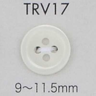 TRV17 زر صدفي بأربع فتحات بحافة