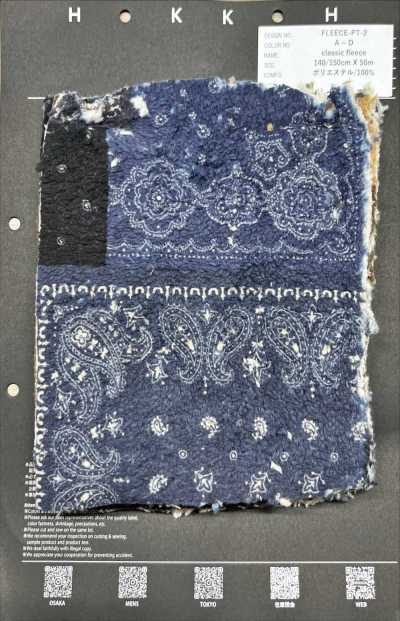 FLEECE-PT-2 طباعة باتشورك بنقشة بايسلي على فليس كلاسيكي