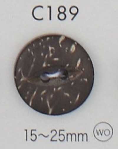 C189 زر من الخشب الطبيعي ذو فتحتين
