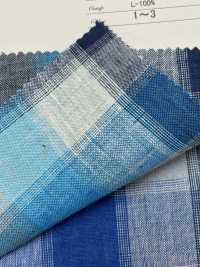A-7066 100% كتان كاروهات[Textile / Fabric] Arinobe Shoten صور إضافية