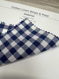 3SG007(6) قطن/كتان مخطط ومربعات[نسيج / قماش] Chambray صور إضافية