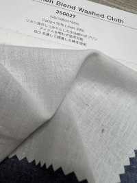 3SG027 قماش مغسول مخلوط من القطن والكتان[Textile / Fabric] Chambray صور إضافية