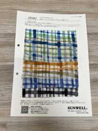 28102 طباعة مربعات موجة Miracle Wave على لاون 80s[Textile / Fabric] SUNWELL صور إضافية