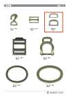 DOUBLE-D-RING طقم حلقة D 21mm