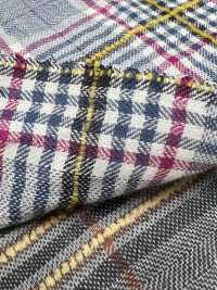 14416 Fuwa. قماش قطن بشيرنغ بنقشة عظم السمكة ومربعات بخيط شينيه[Textile / Fabric] SUNWELL صور إضافية