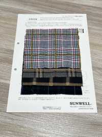 14416 Fuwa. قماش قطن بشيرنغ بنقشة عظم السمكة ومربعات بخيط شينيه[Textile / Fabric] SUNWELL صور إضافية