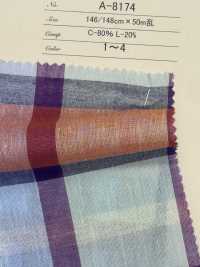 A-8174 كاروهات قطن وكتان[Textile / Fabric] Arinobe Shoten صور إضافية