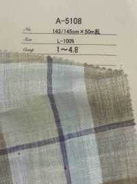 A-5108 100% كتان بمربعات مادراس[Textile / Fabric] Arinobe Shoten صور إضافية