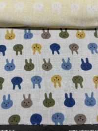 KTS3217 شاش مزدوج بطبعة أرنب[نسيج / قماش] Cotton Kobayashi صور إضافية
