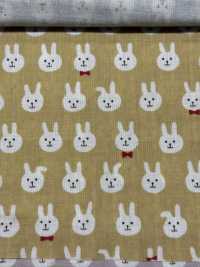 KTS7074 طباعة أرنب بربطة عنق على شاش مزدوج[Textile / Fabric] Cotton Kobayashi صور إضافية