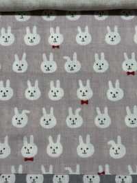 KTS7074 طباعة أرنب بربطة عنق على شاش مزدوج[Textile / Fabric] Cotton Kobayashi صور إضافية