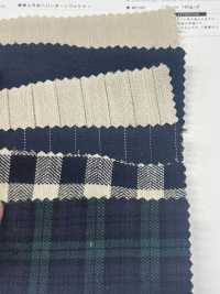 CHL-6349 تشطيب مغسول بخيط غير منتظم ونقشة عظم السمكة من القطن والكتان[نسيج / قماش] Kuwamura Textile صور إضافية